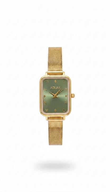Reloj de mujer Waha | Esfera verde con números árabes