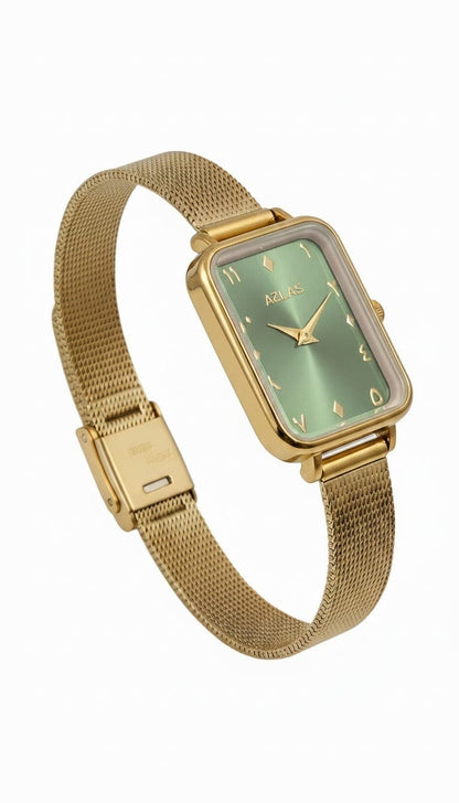 Reloj de mujer Waha | Esfera verde con números árabes