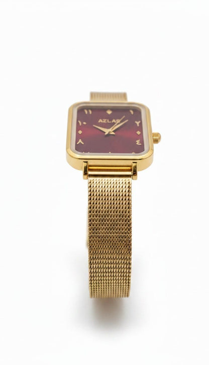 Reloj de mujer Ghurub | Esfera burdeos con números árabes