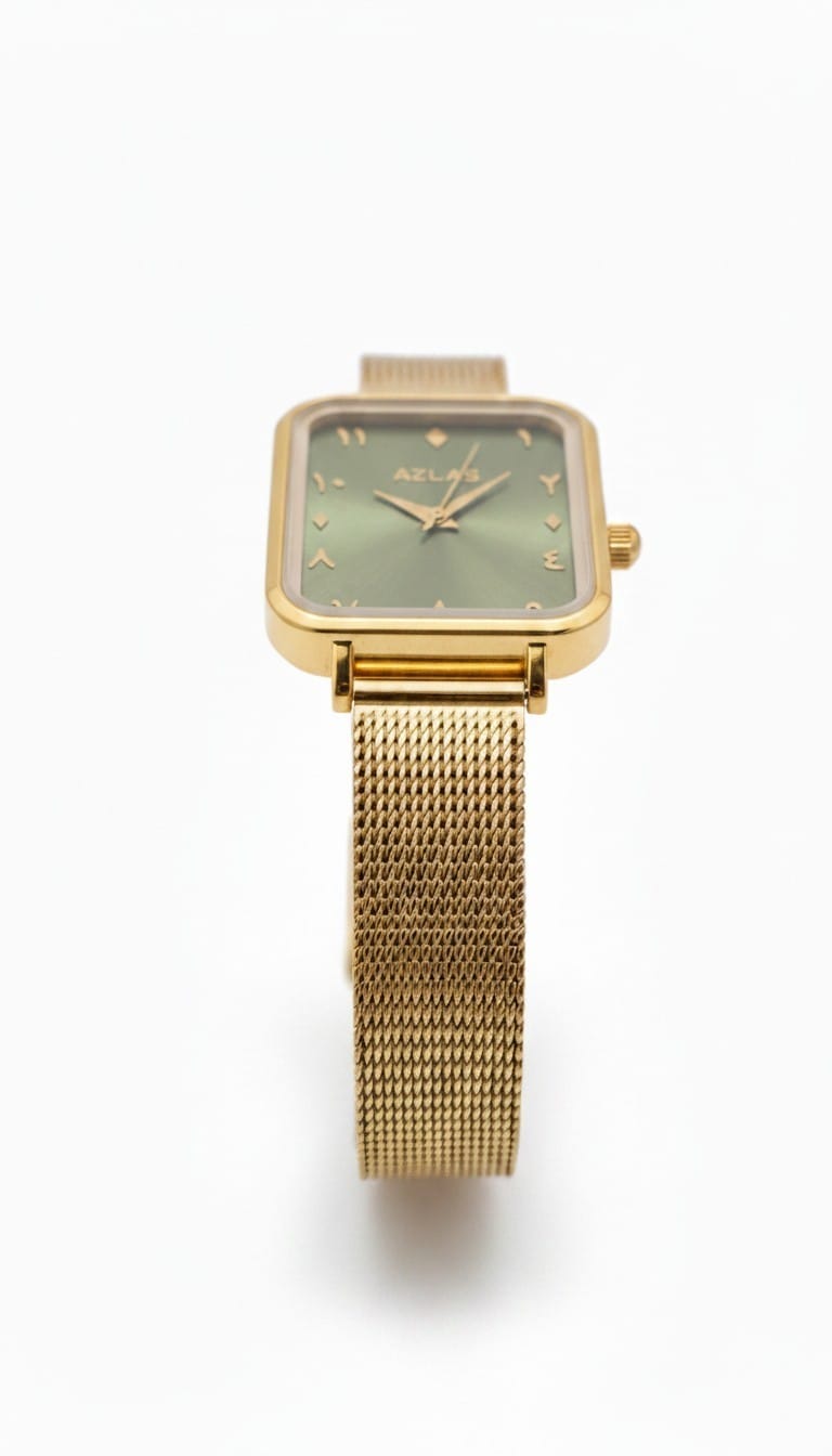 Reloj de mujer Waha | Esfera verde con números árabes