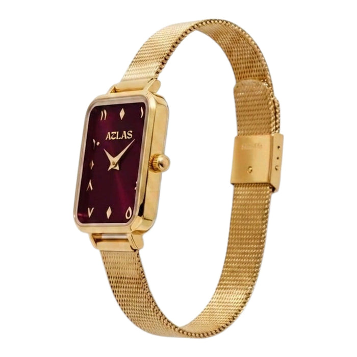 Reloj de mujer Ghurub | Esfera burdeos con números árabes
